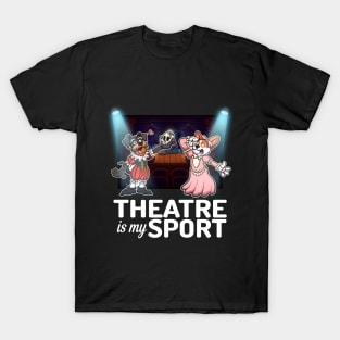 Theatre Is My Sport Schnauzer And Corgi Actors T-Shirt